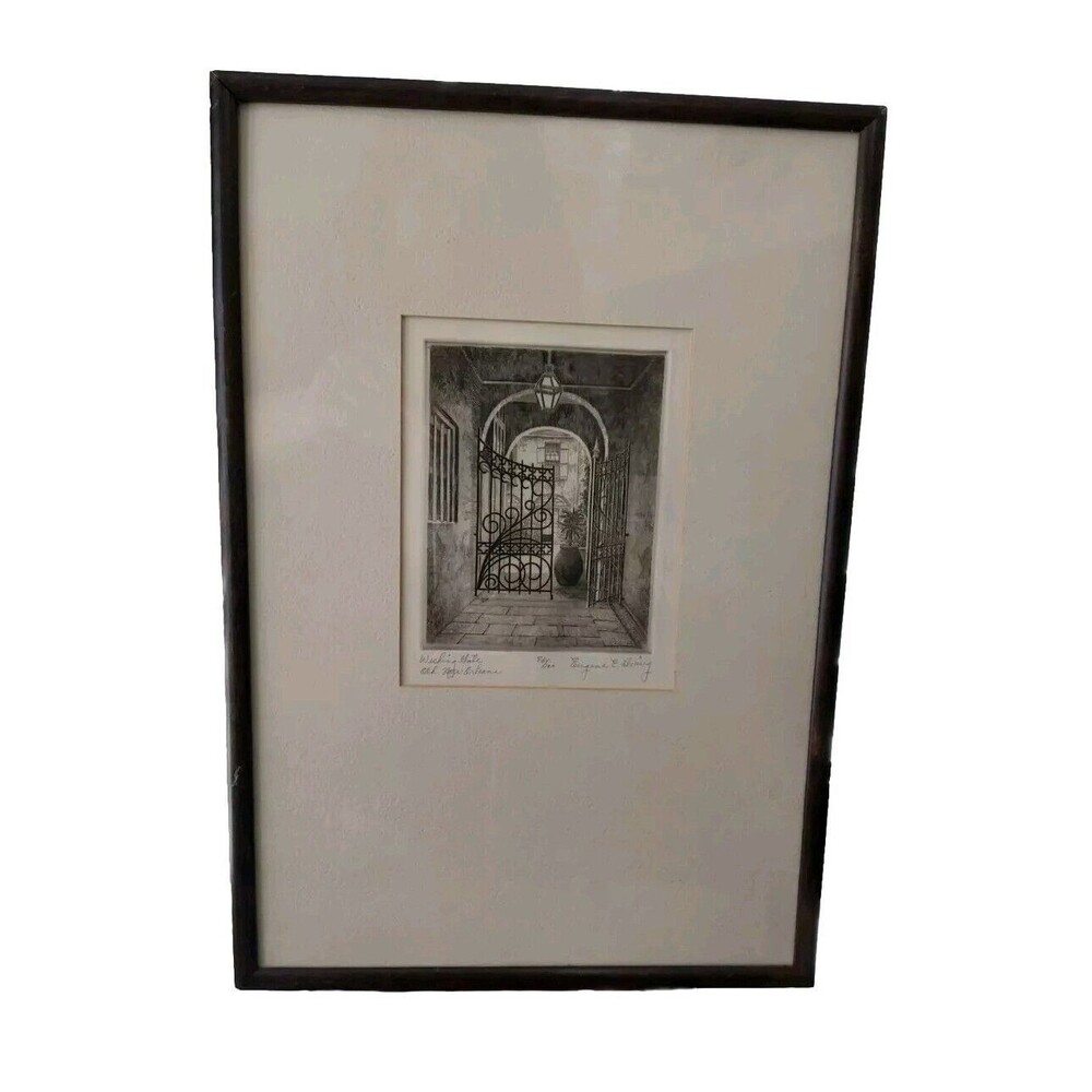 Eugene E. Loving "Wishing Gate, Old New Orleans" Signed Vintage French Quarter E